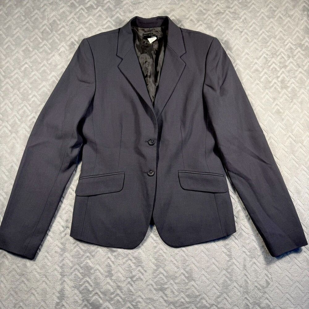 J.Crew Blazer Wool Black Sz Tall 8 Preppy Quiet Luxury Old Money Office